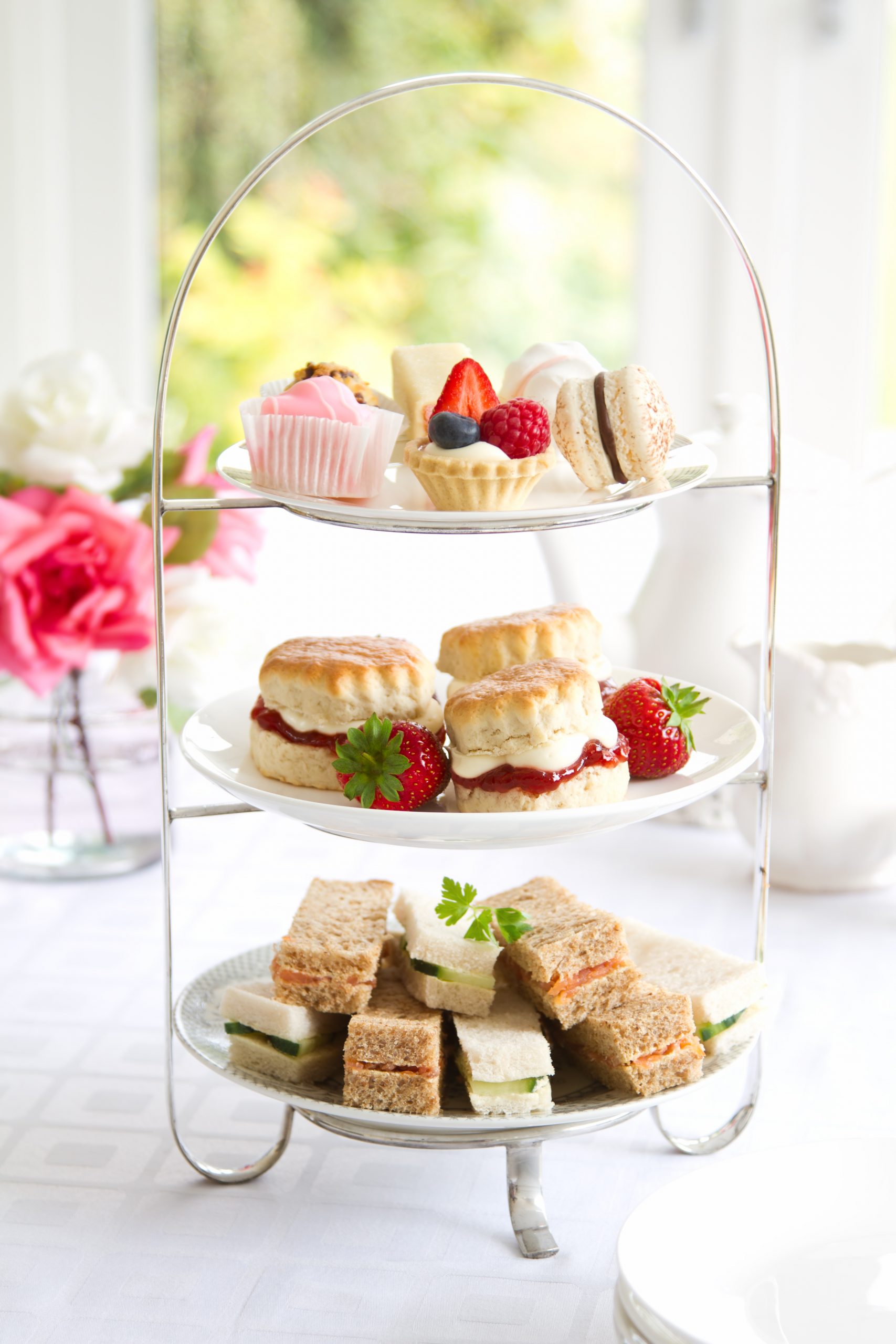 afternoon-tea-at-greenwoods-hotel-dining-in-stock-essex