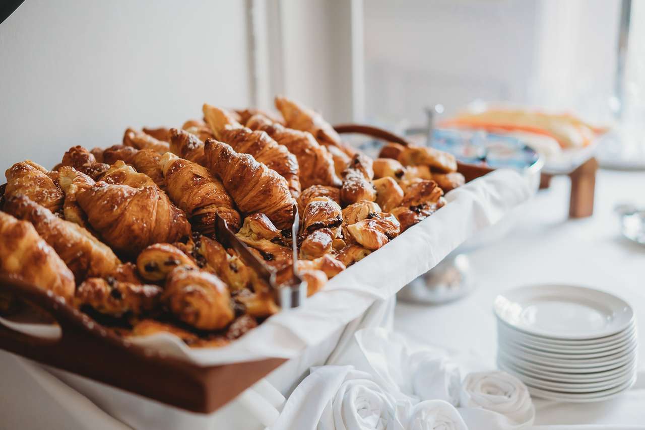 Tray of assorted breakfast pastries served at Greenwoods Hotel